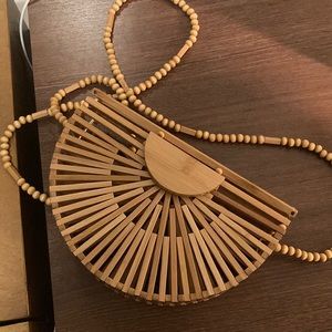 Wooden cross body bag